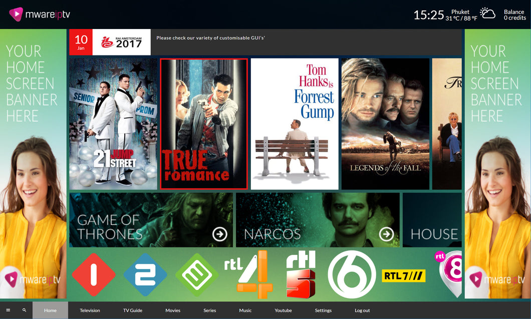 Renew IPTV Movies Package for 6 months